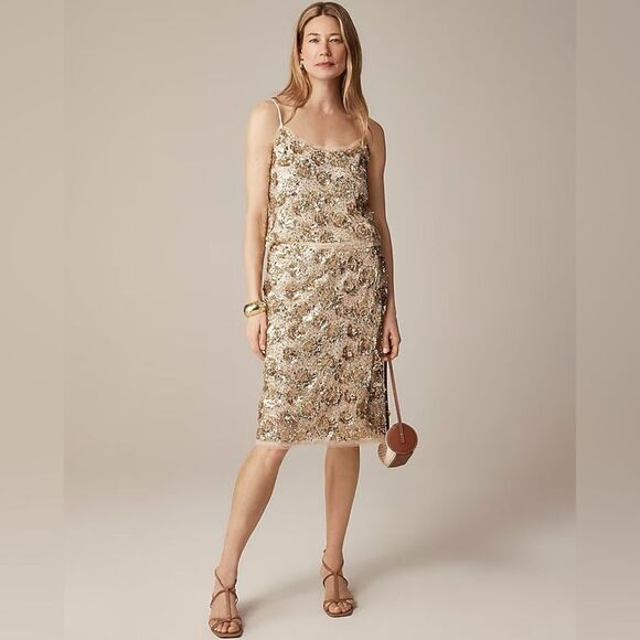 NWT J CREW Collection sequin-embellished slip skirt - Picture 5 of 8